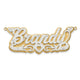 10k Yellow Gold and Rhodium 3D Diamond with Heart Name Plate