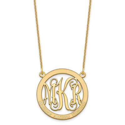 10K Yellow Gold Small Family Monogram Necklace