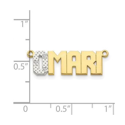 10K Yellow Gold Rhodium Diamond Name Plate