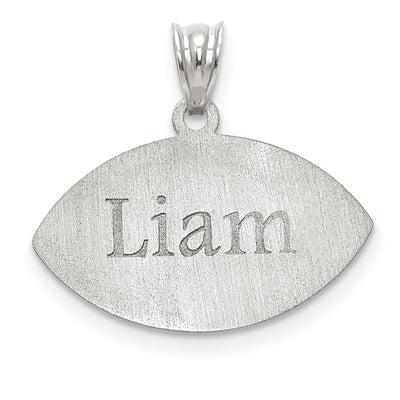 10K White Gold Personalized Football Pendant