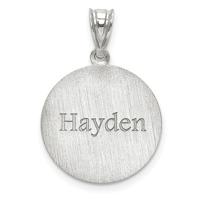10K White Gold Personalized Basketball Pendant