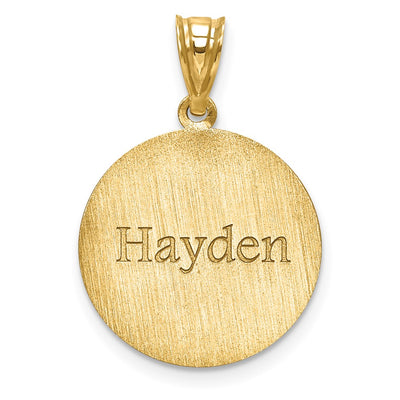 10K Yellow Gold Personalized Basketball Pendant