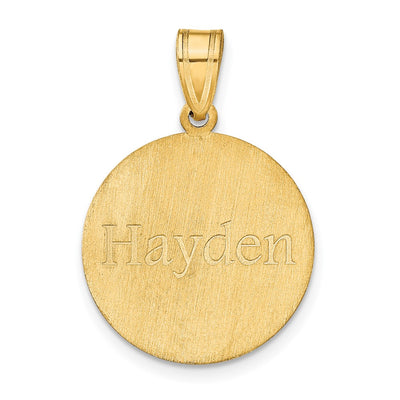 10K Yellow Gold Personalized Basketball Pendant