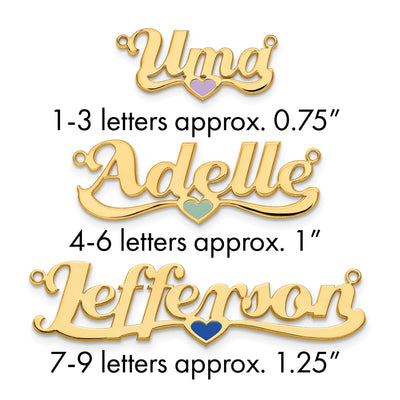Sterling Silver/Rose-plated Epoxy Heart Name Plate