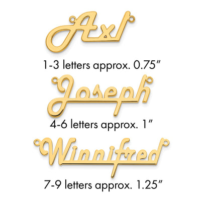 10K White Gold Underlined Name Plate
