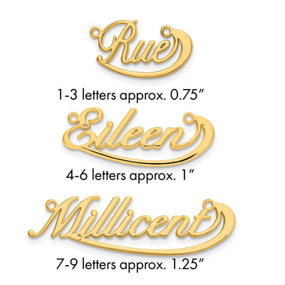 Sterling Silver/Gold-plated Small Swoop Name Plate