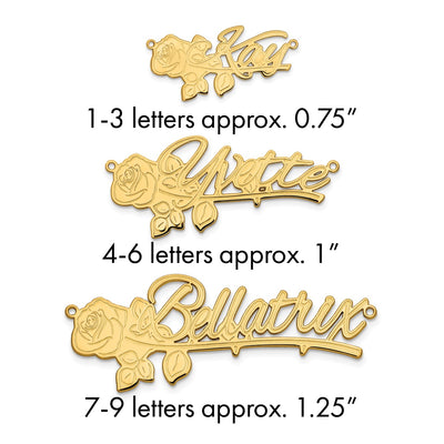 Sterling Silver/Gold-plated Rose Name Plate