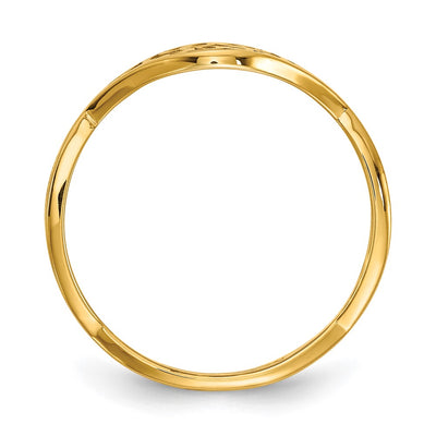 10K Yellow Gold Twisted Band with Epoxy Monogram Ring