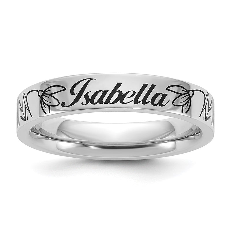 10K white gold birth flower ring