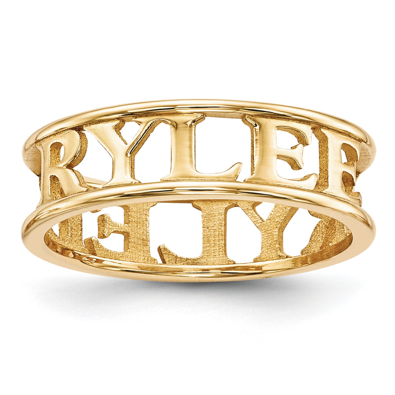 10k Yellow Gold Cut-out Name Ring