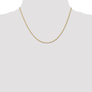 14K Carded . Cable Rope with Spring Ring Clasp Chain (Style 11RY-18)