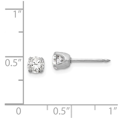 Inverness 14K White Gold CZ Post Earrings