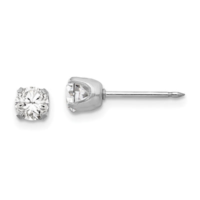 Inverness 14K White Gold CZ Post Earrings