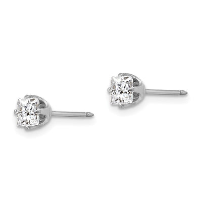 Inverness 14K White Gold Sq CZ Post Earrings