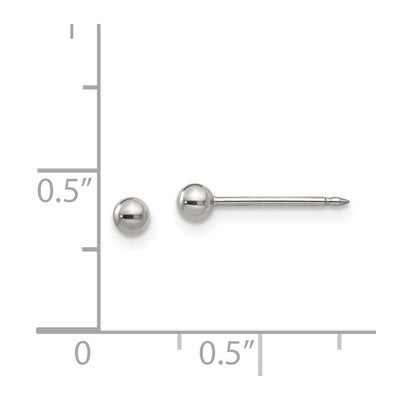 Inverness Stainless Steel Polished Ball Post Earrings
