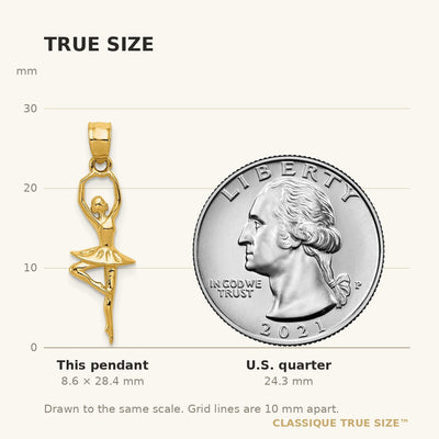 14K Polished Small Ballerina Pendant