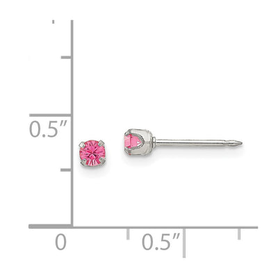 Inverness Stainless Steel Rose Crystal Earrings