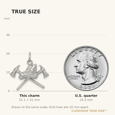 14K White Gold Fire Department Charm