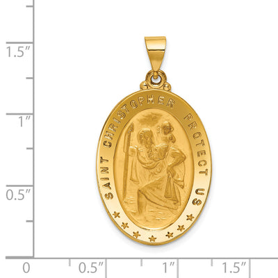 18K Saint Christopher Medal Pendant, 37.5 x 20.9mm