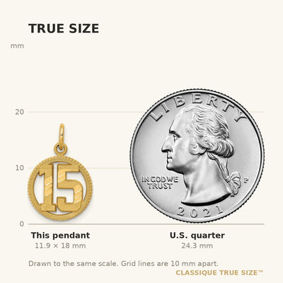 14K #15 Circle Pendant