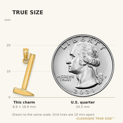 14K 3-D Hammer Charm