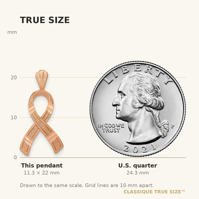 14K Rose Gold Diamond-cut Awareness Pendant