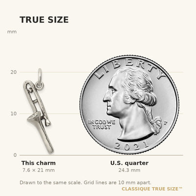 Sterling Silver Antiqued Trombone Charm