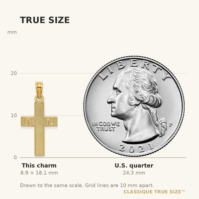 14K RN Cross Charm