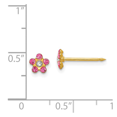Inverness 14K Rose/Aurora Borealis Crystal Flower Earrings