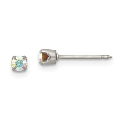 Inverness Stainless Steel Aurora Borealis Crystal Earrings