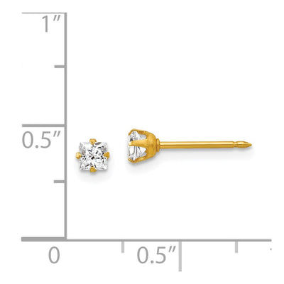 Inverness 18K Square CZ Earrings