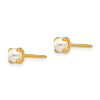 Inverness 18K Prong Simulated Pearl Earrings