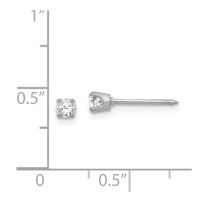 Inverness 18K White CZ Earrings