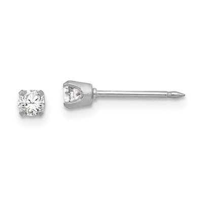Inverness 18K White CZ Earrings