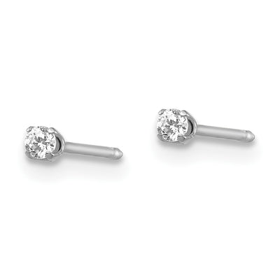 Inverness 18K White Gold CZ Earrings