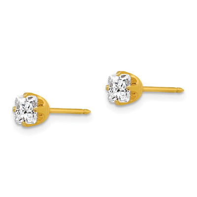 Inverness 14K Sq. Princess CZ Post Earrings