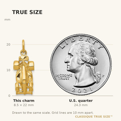 14K 3-D Race Car Charm