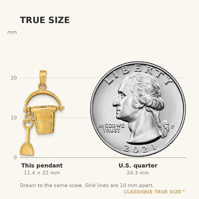 14K 3D KEY WEST Pail and Shovel Pendant