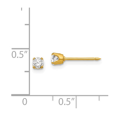 Inverness Stainless Steel 24K Gold-plated CZ Post Earrings