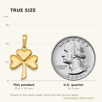 14K Polished Solid Shamrock Pendant