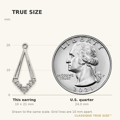 14K White Gold AA Diamond Shaped Diamond Earring Jacket