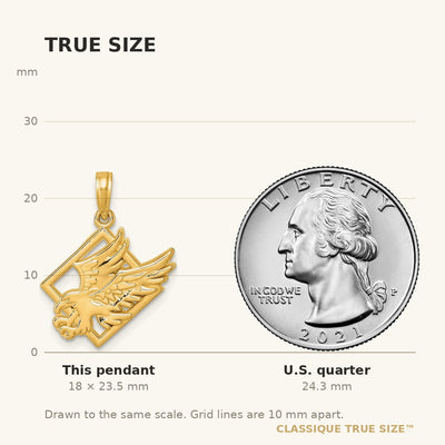14K Polished Eagle Pendant