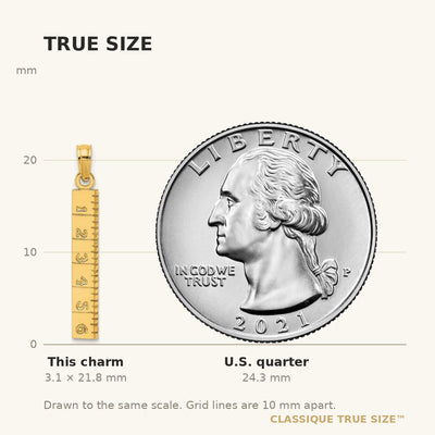 14K Six Inch Ruler Charm
