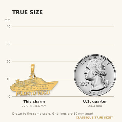 14K Polished PUERTO RICO Cruise Ship Charm