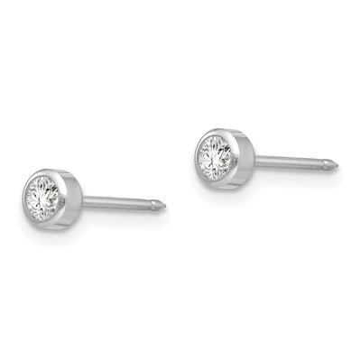Inverness 14K White Gold April Crystal Bezel Earrings