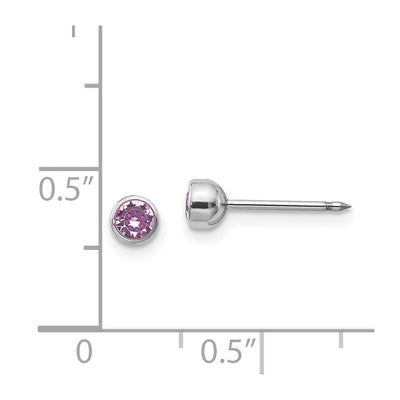 Inverness 14K White Gold June Crystal Bezel Earrings