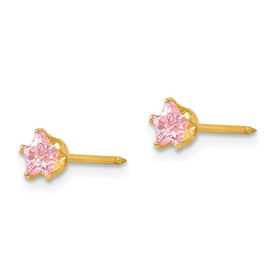 Inverness 14K Pink Star CZ Earrings