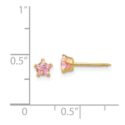 Inverness 14K Pink Star CZ Earrings