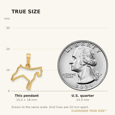 14K Polished Dog Outline Pendant