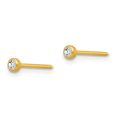 Inverness 14K Bezel Crystal Post Earrings
